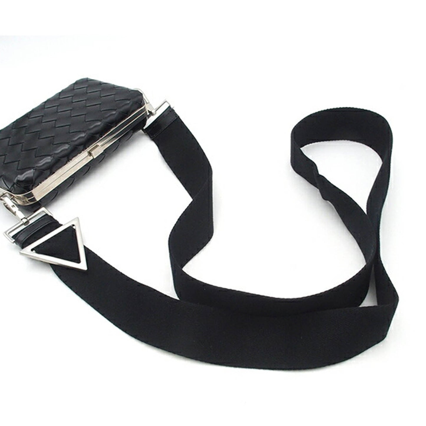 Black Bottega Veneta Spazzolato Intrecciato Box Messenger Bag