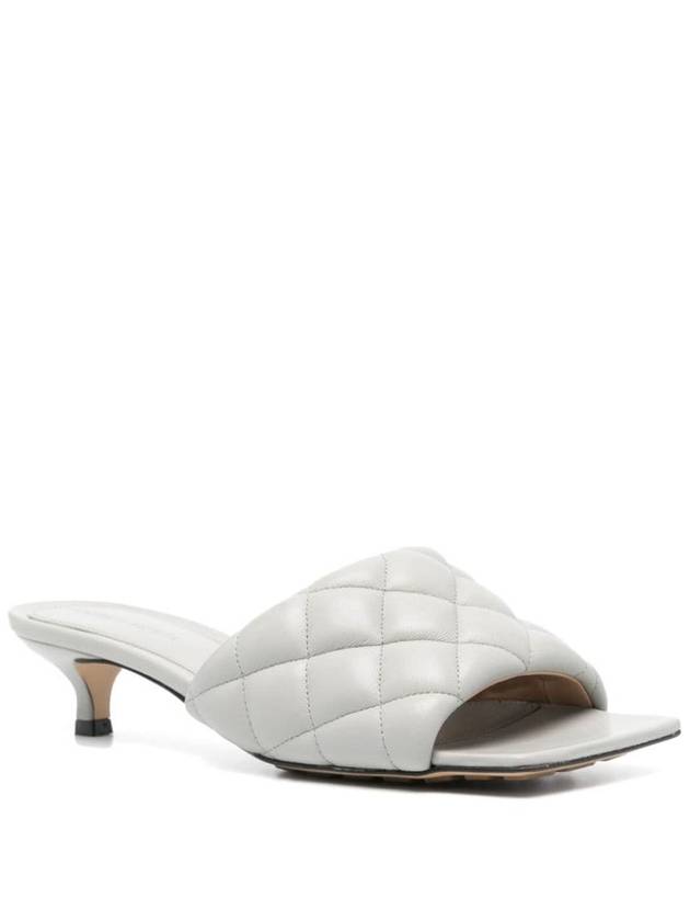 Bottega Veneta Padded Leather Mule Light Grey