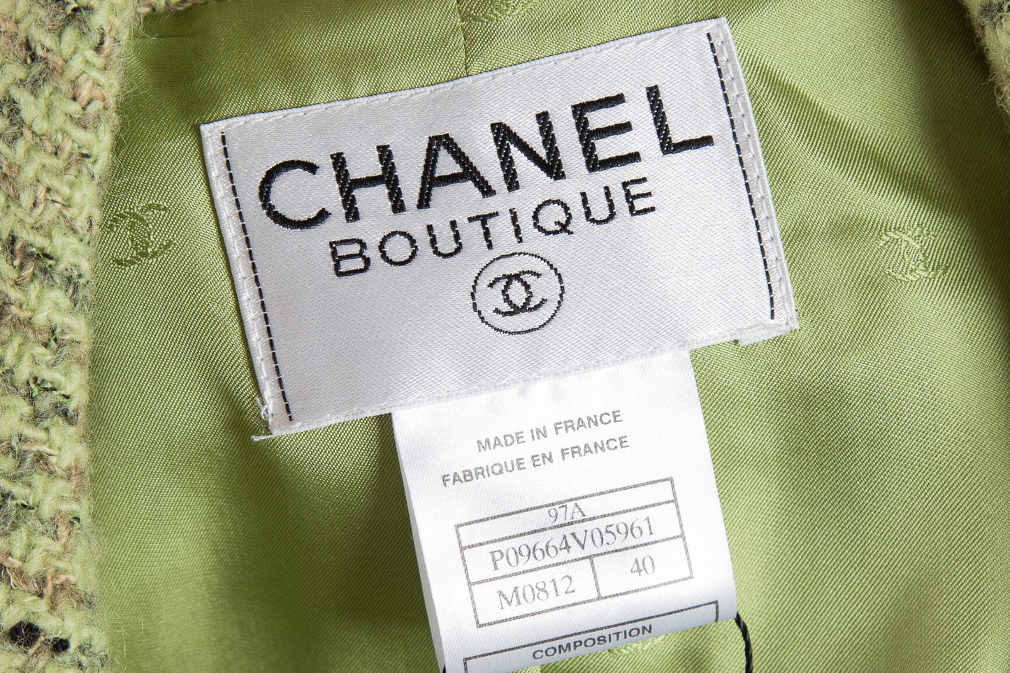 Chanel Vintage 1997 Autumn Moss Wide Leg Suit SZ 40