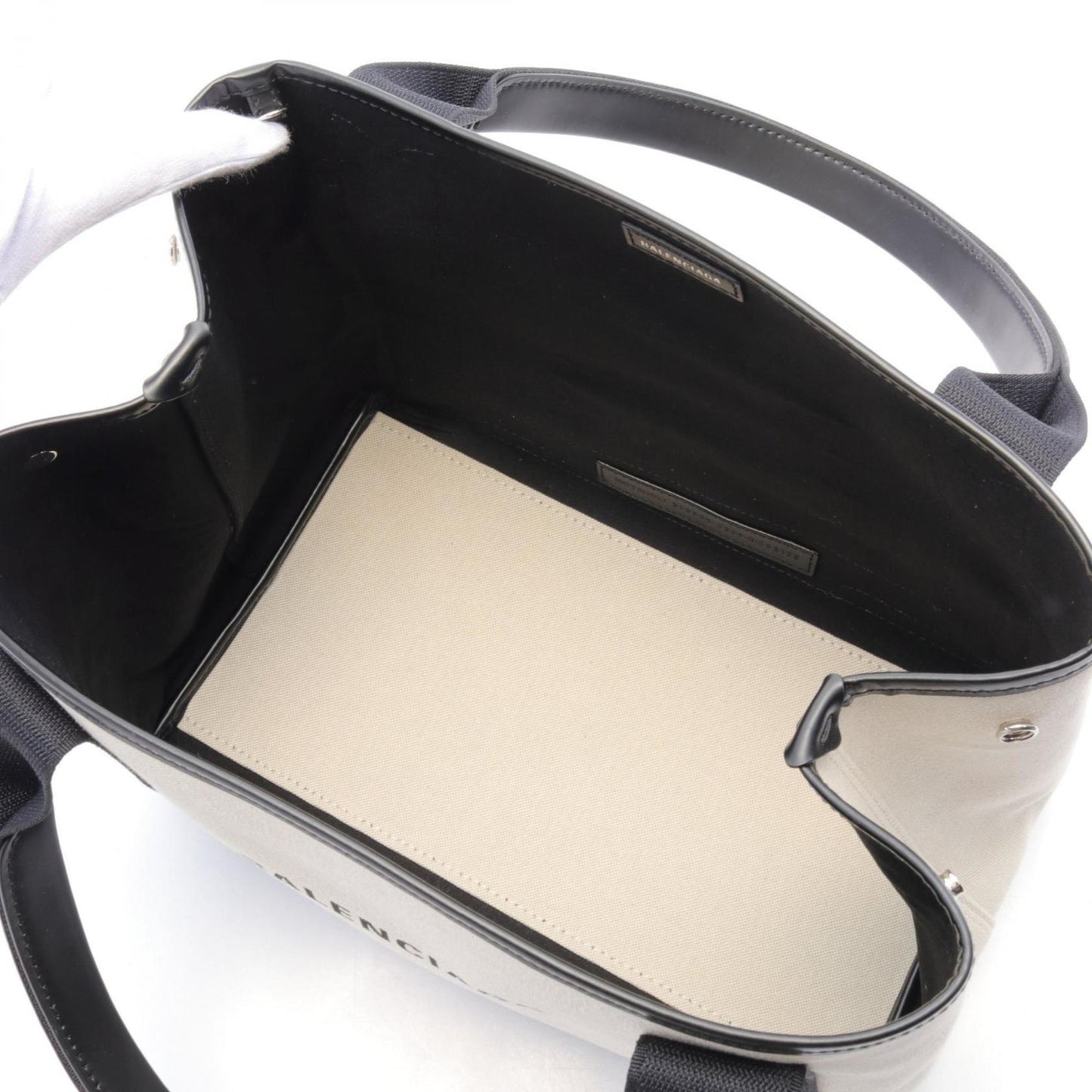 Balenciaga ivory Canvas Leather Tote Bag