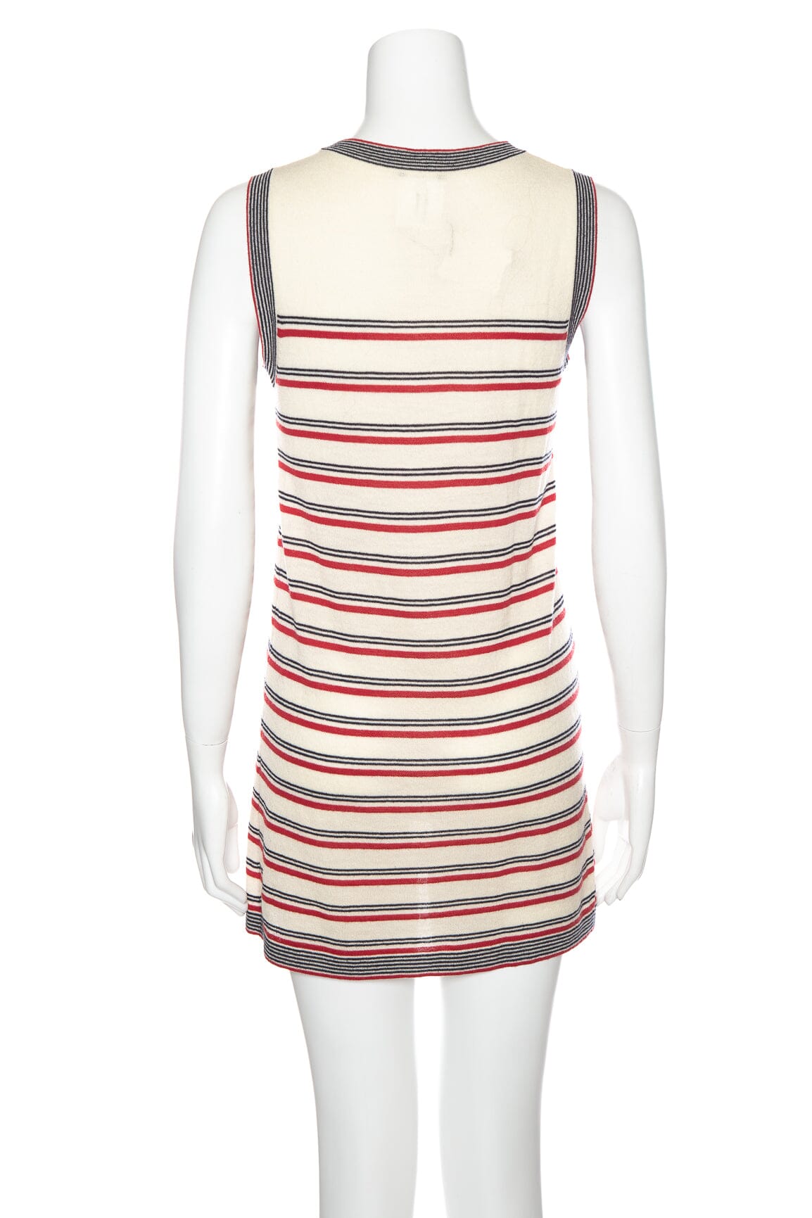 Chanel Cream and Multi Stripe Wool and Cashmere Blend Mini Dress SZ 36