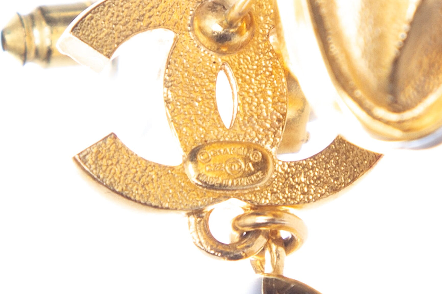 Chanel 2022 Gold CC Crystal Drop Earrings
