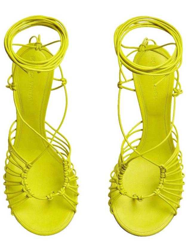 Bottega Veneta Leather Dot Sandals Heel Kiwi