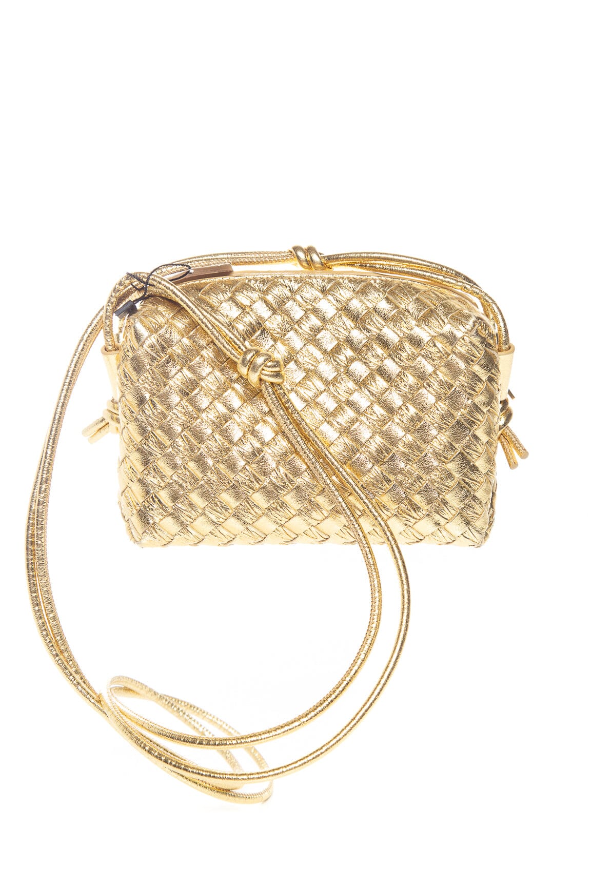 Bottega Veneta Gold Metallic Cross-Body