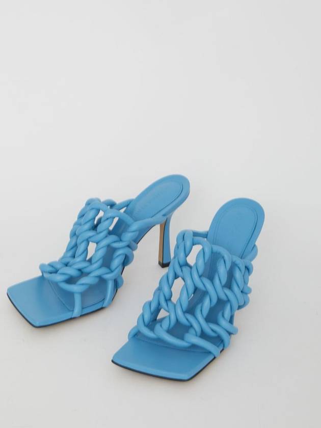 Bottega Veneta Stretch Twist Sandals Heel Blue