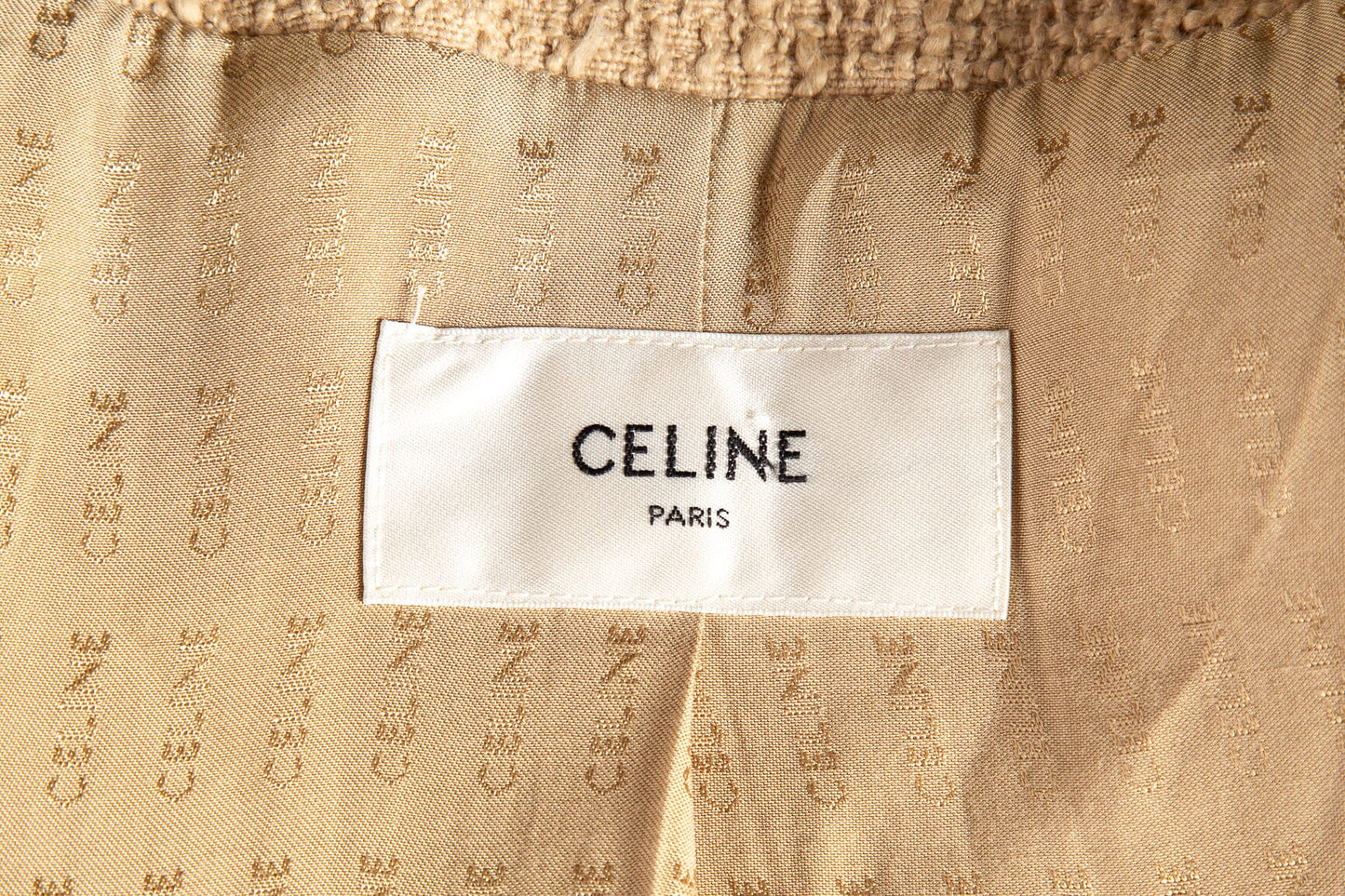Celine Tan Tweed Jacket SZ 38