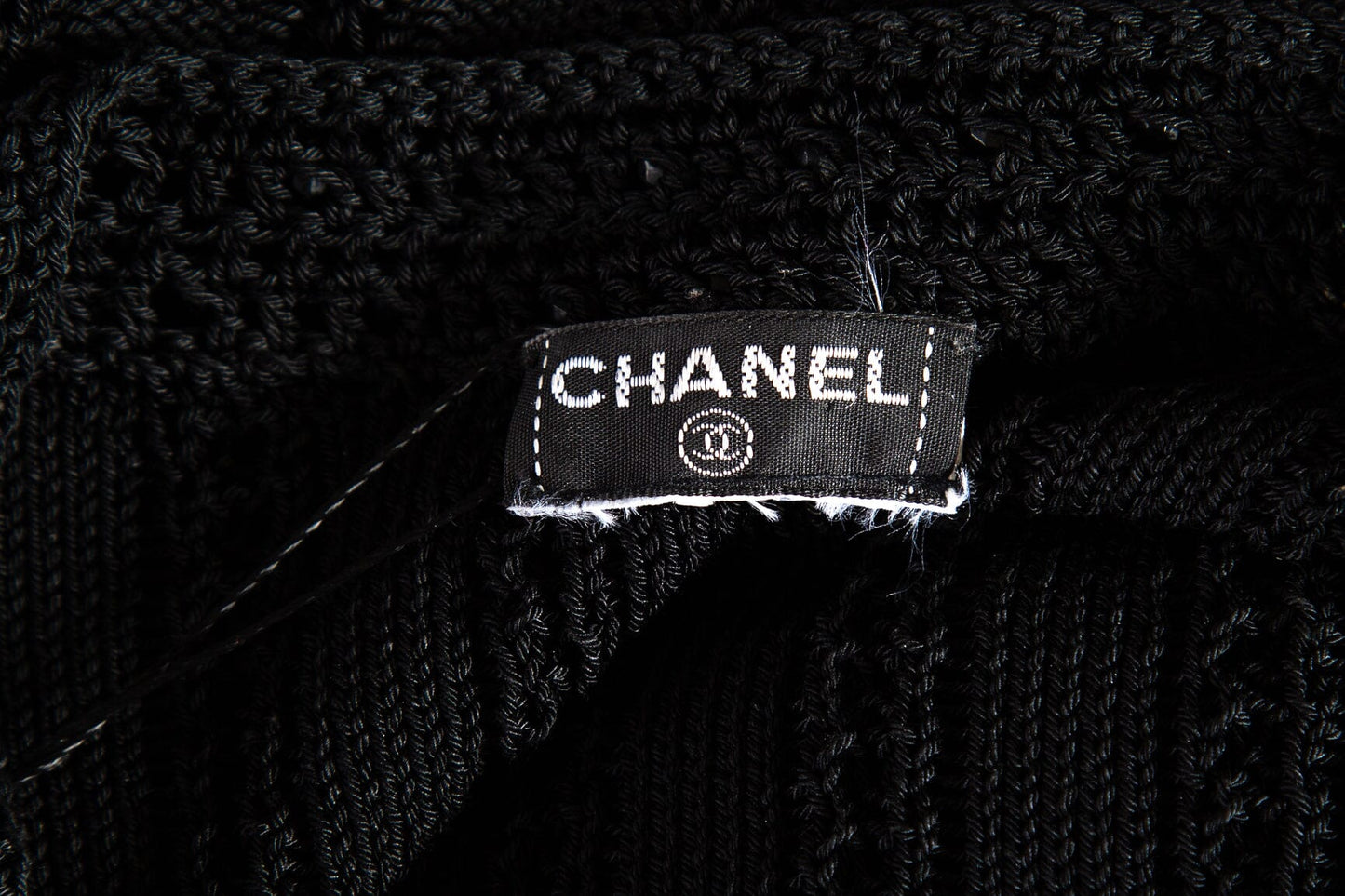 Chanel Black Beaded Knit Sweater SZ N/A