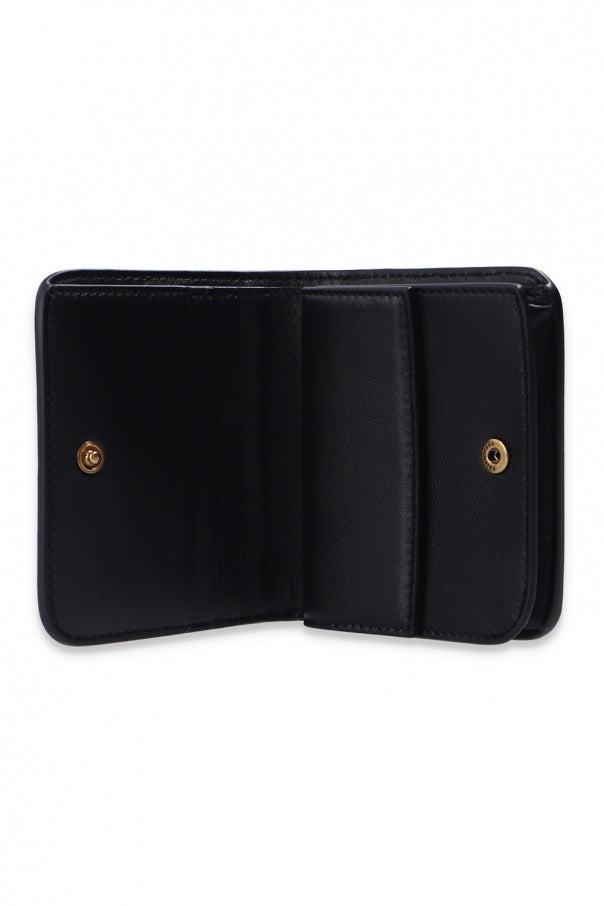 Balenciaga Black Calf Leather Crocodile Embossed Mini Wallet 601474