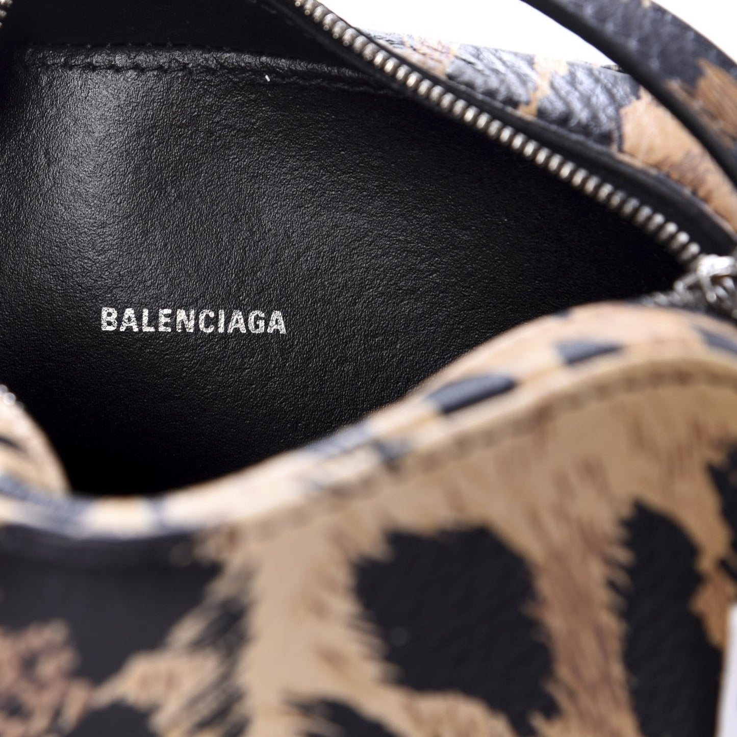 Balenciaga Calfskin Logo Printed Leopard XS Everyday Camera Bag 552372