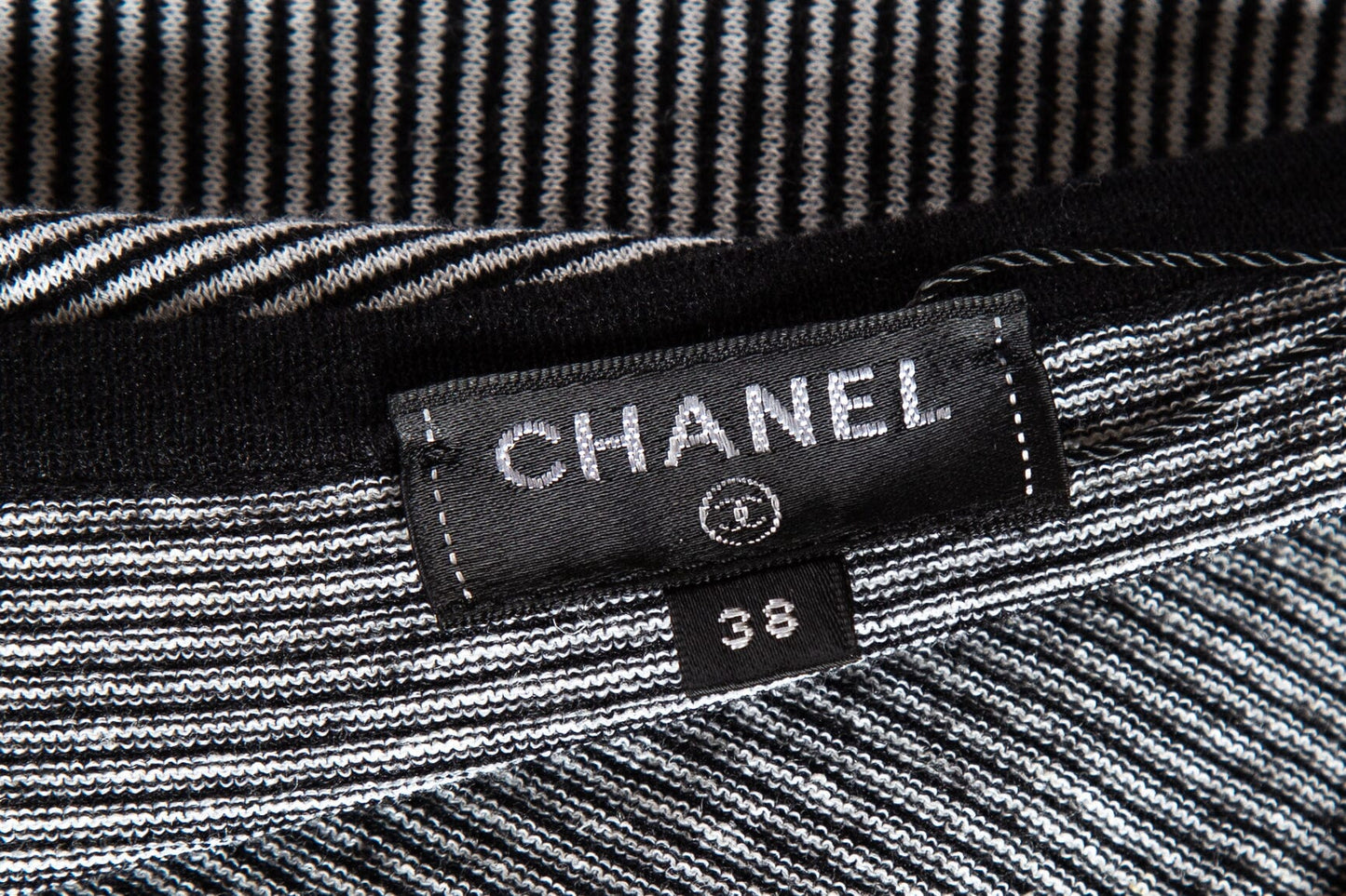Chanel Black and White Stripe Tank SZ 38