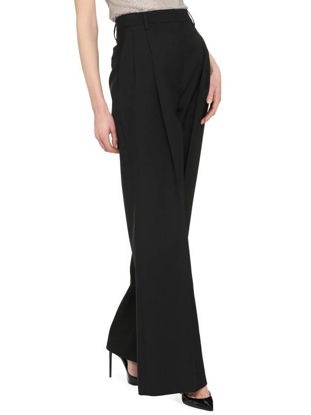 Burberry High Waist Wool Wide Pants Black