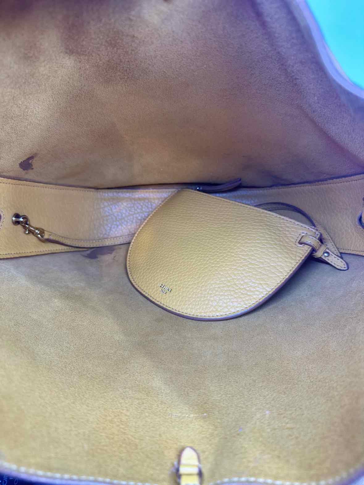 CELINE Mustard Leather Handbag
