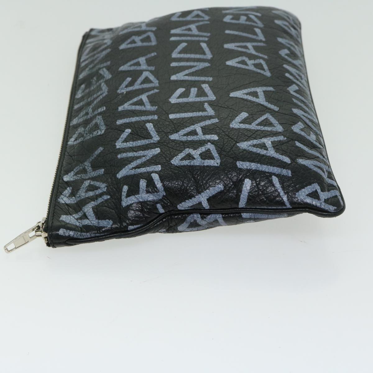 BALENCIAGA Clutch Bag Leather Black 535532 Auth bs12428