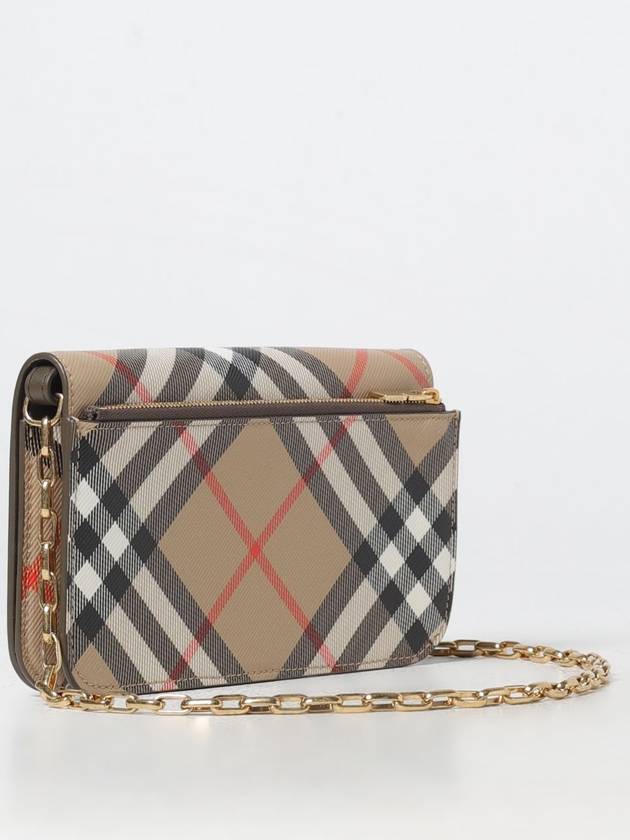 Burberry Check Chain Strap Cross Bag Sand