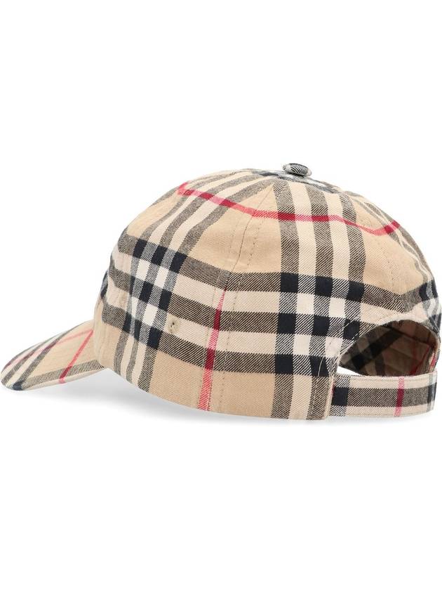 Burberry Check Cotton Ball Cap Beige