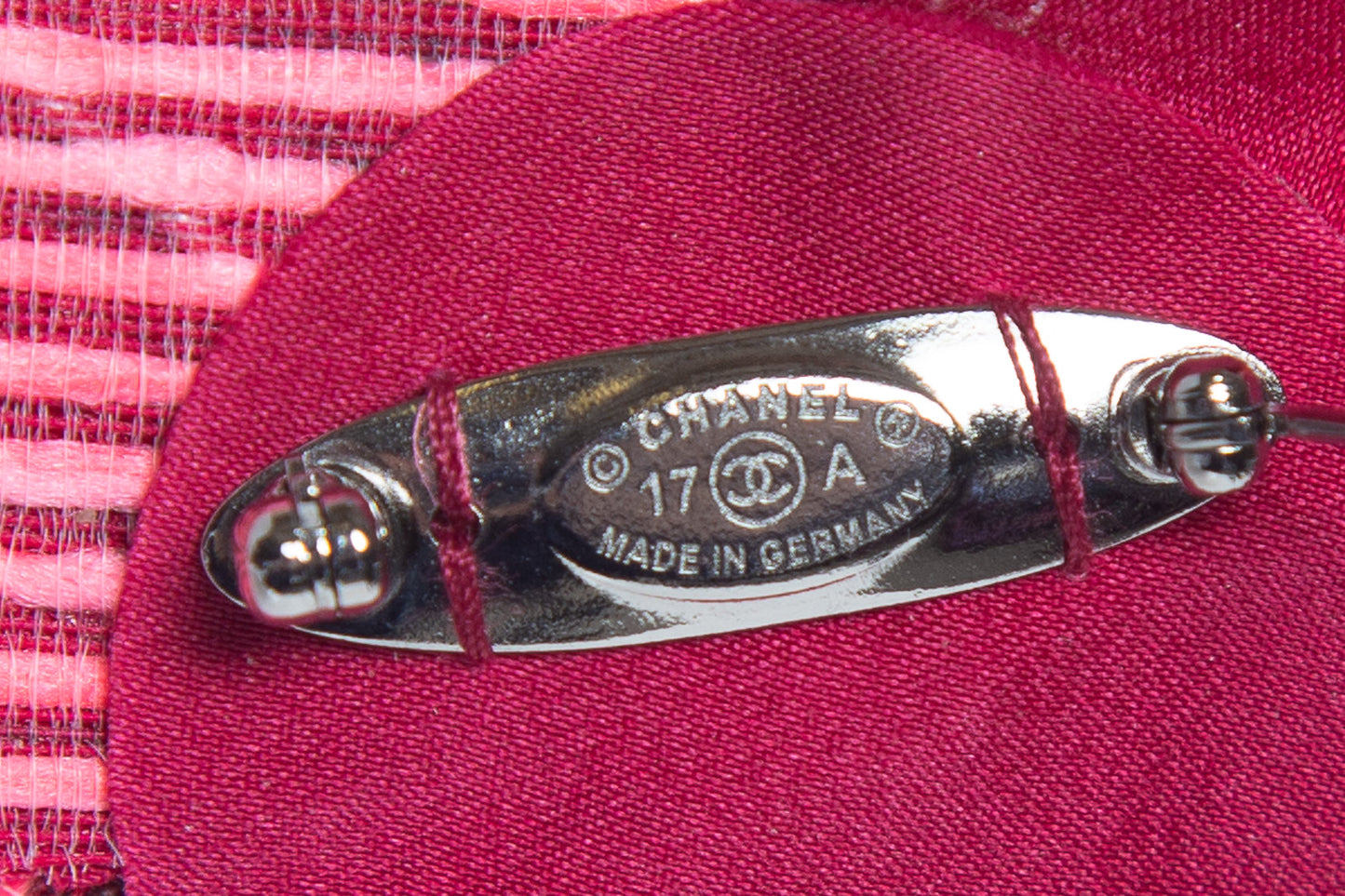 Chanel 2017 Pink Camelia Silk Brooch