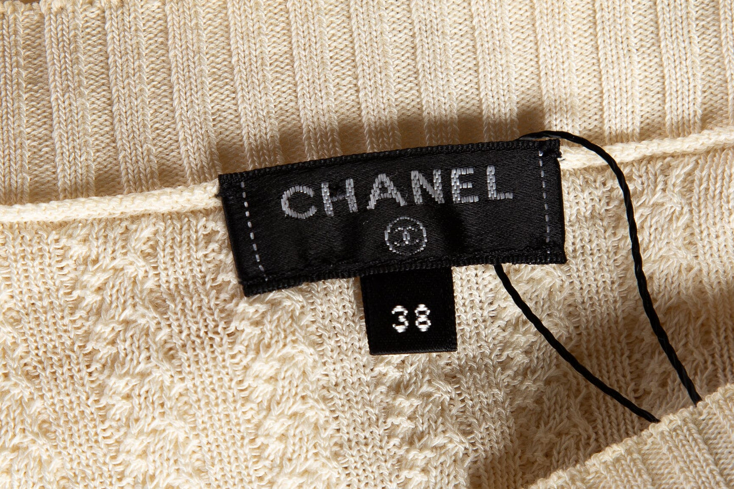 Chanel Cream Cable Knit Sweater SZ 38