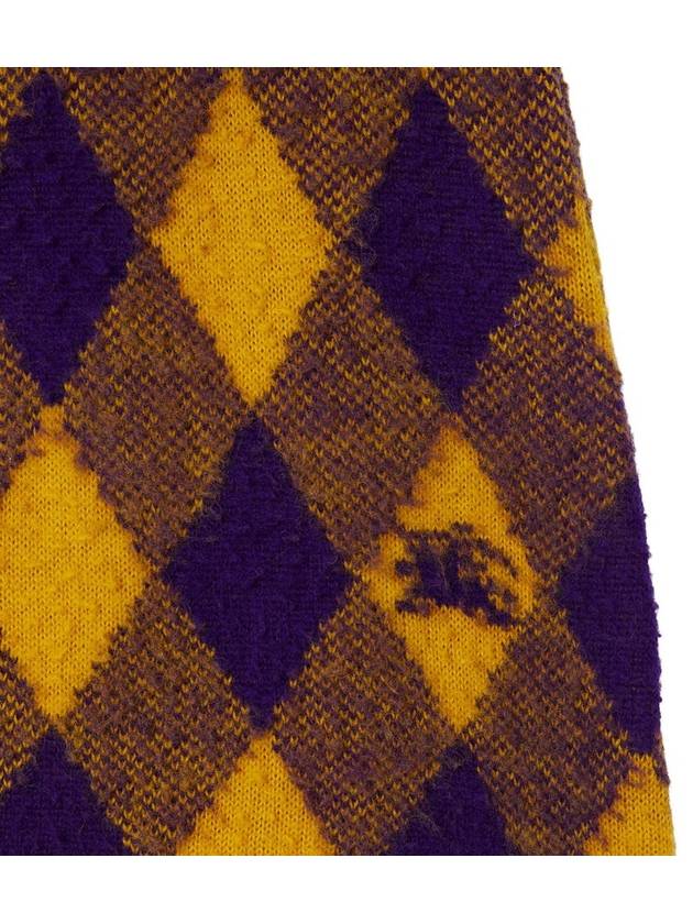 Burberry Argyle Check Pattern Knit A-Line Skirt Yellow