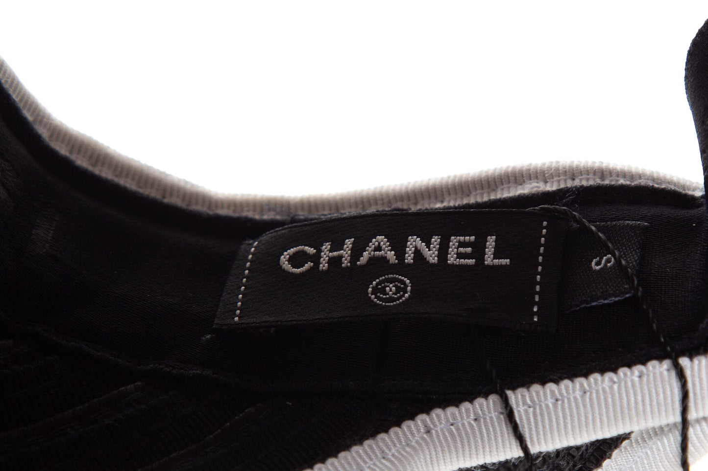 Chanel Black Interlocking CC Logo Visor Hat SZ S