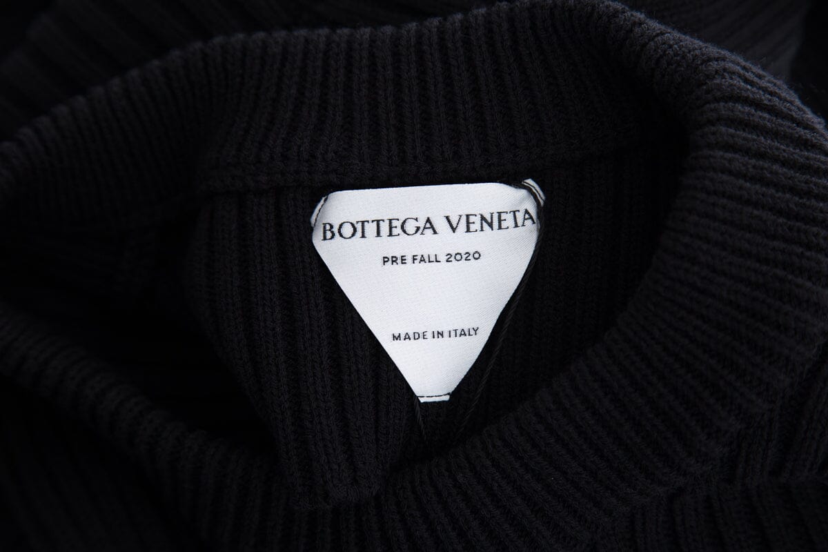 Bottega Veneta Black Knit Long Sleeve Dress SZ S