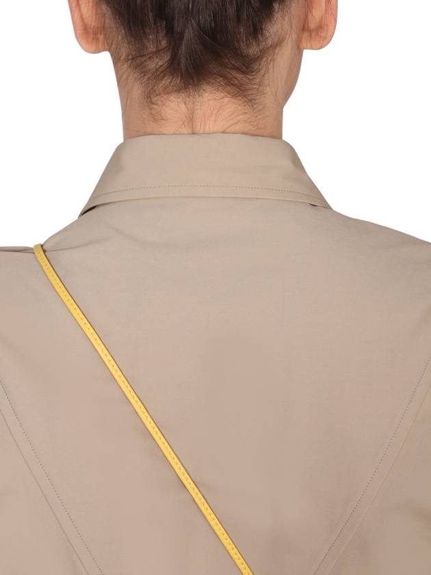 Bottega Veneta Button Up Shirt Midi Dress Beige