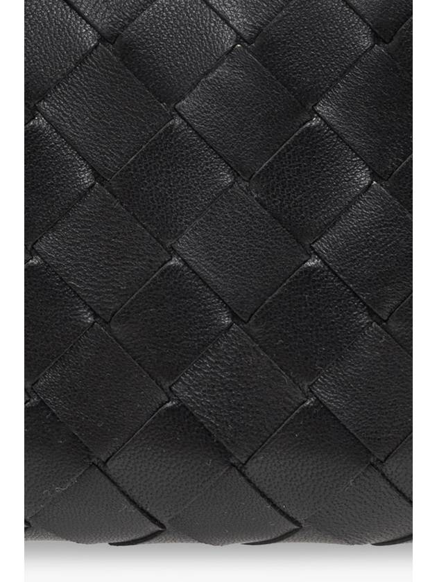 Bottega Veneta Intrecciato Zipper Around Long Wallet Black