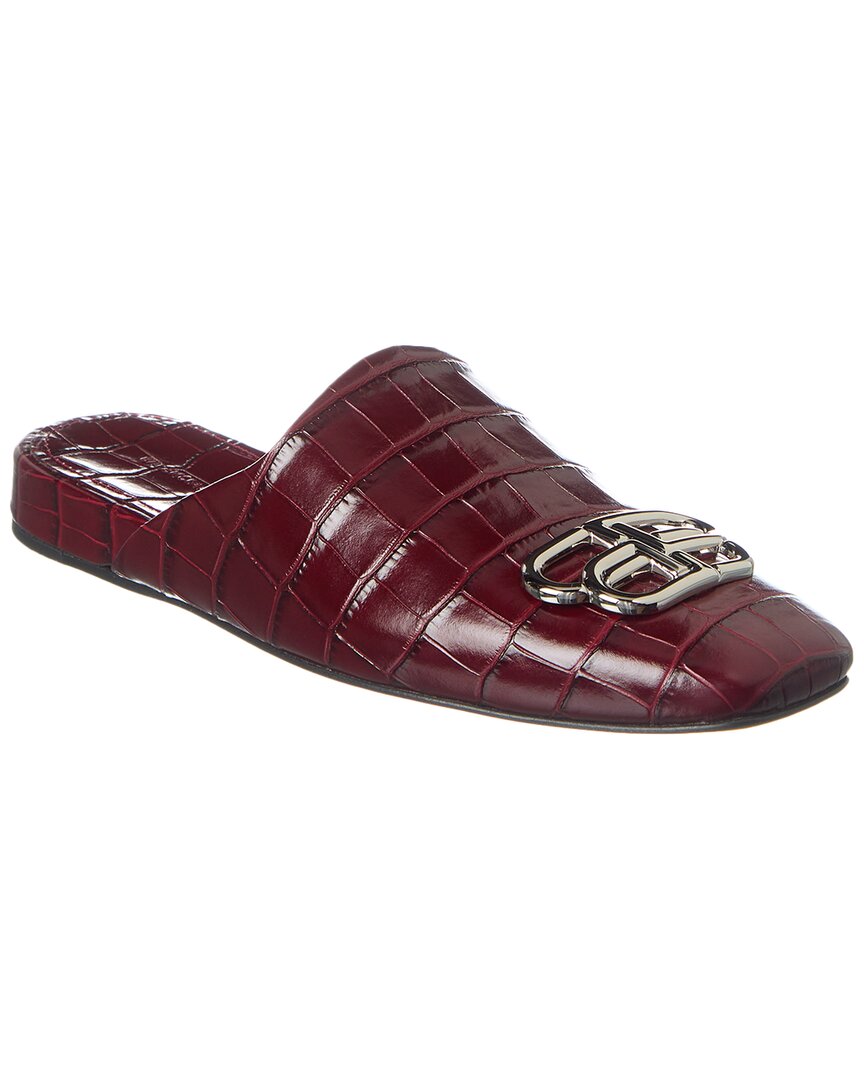 Balenciaga Cosy BB Croc-Embossed Leather Mule