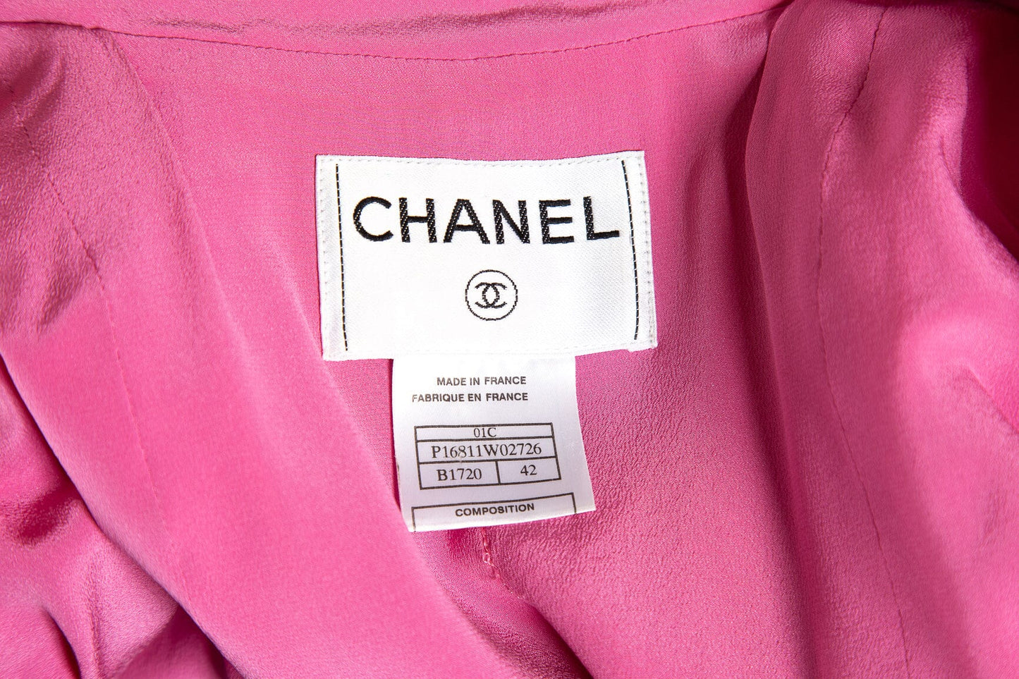Chanel 2001 Cruise Collection Pink Silk Open Blazer SZ 42
