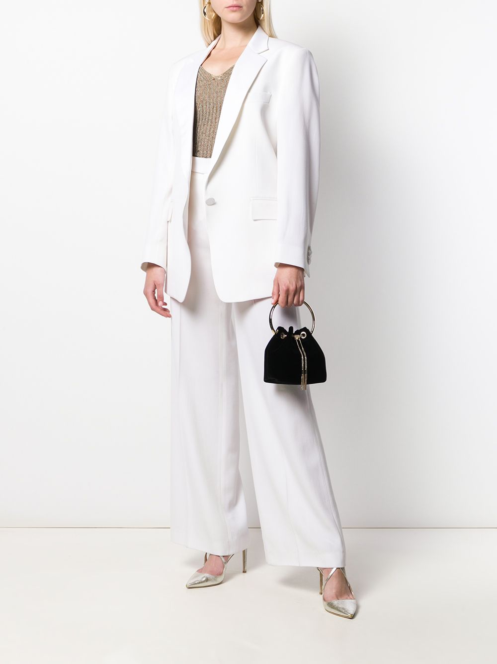 Jimmy Choo Women Bon Bon Leather Bucket Bag