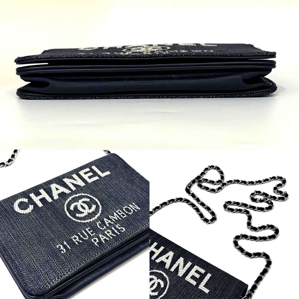 Chanel Canvas Chain Wallet Deauville Flap Long Wallet