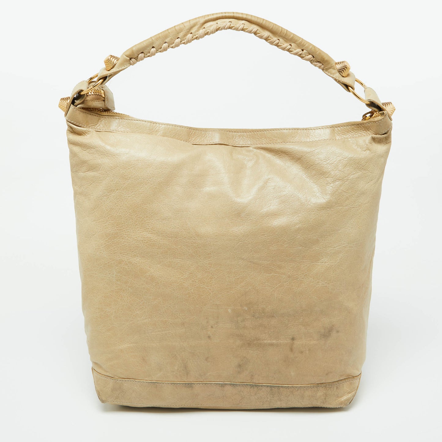 BALENCIAGA Beige Leather GGH Day Hobo