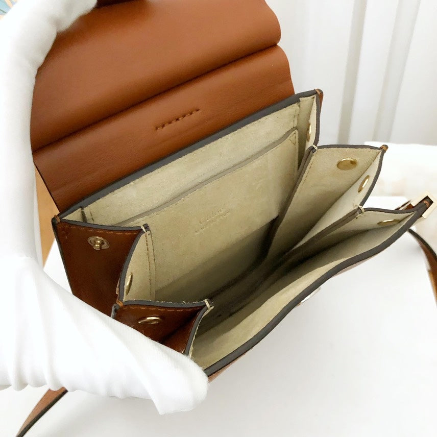 chloe mini faye tan leather shoulder bag