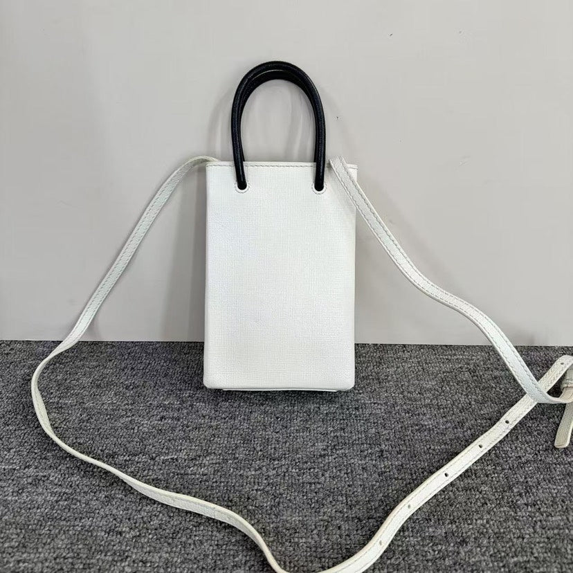 Balenciaga North-South XS White Crossbody Bag
