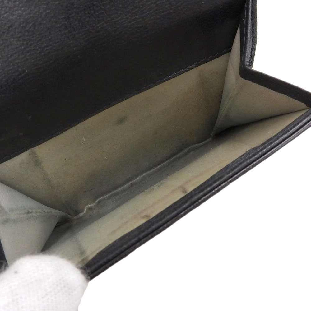 Chanel Camellia Double Flap Leather Wallet Black A47422