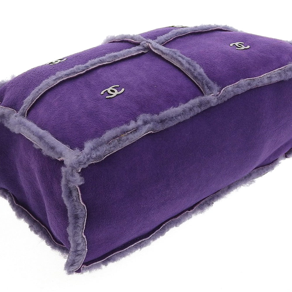 Chanel Shearling Shoulder Bag Purple