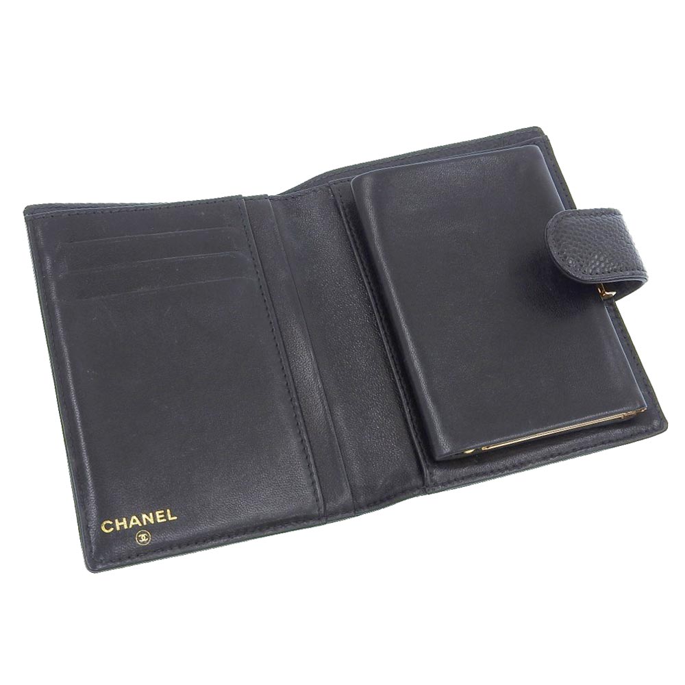 Chanel Caviar Skin Folding Wallet A13497