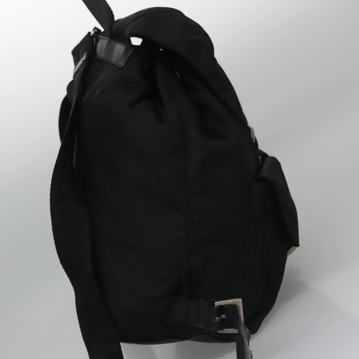 PRADA Backpack Nylon Black Silver yk16844