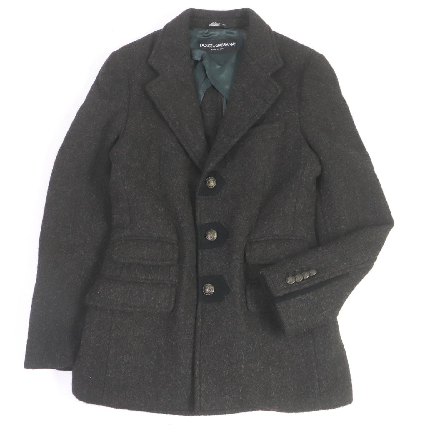 Dolce & Gabbana Alpaca Nylon Chester Coat Brown 44