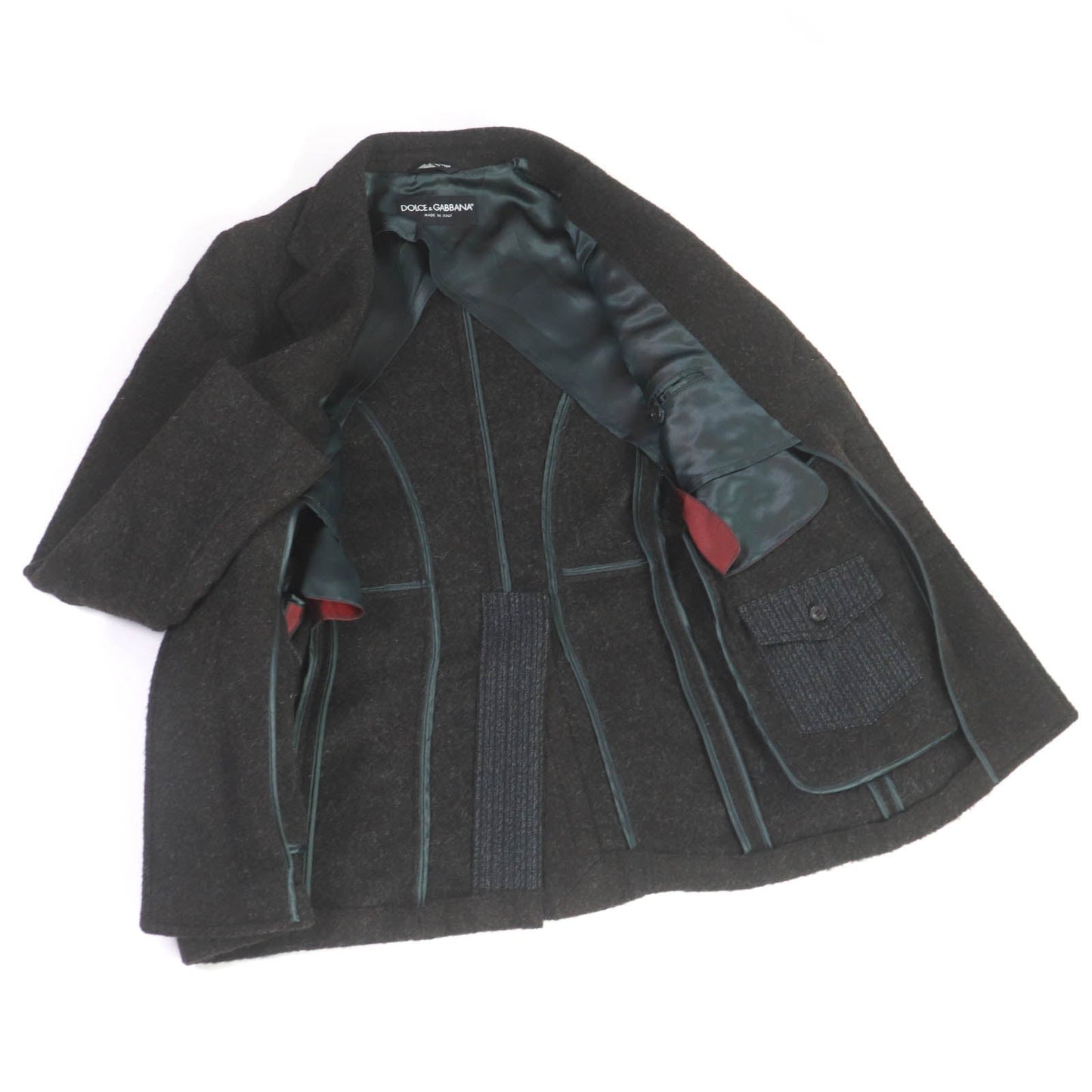 Dolce & Gabbana Alpaca Nylon Chester Coat Brown 44