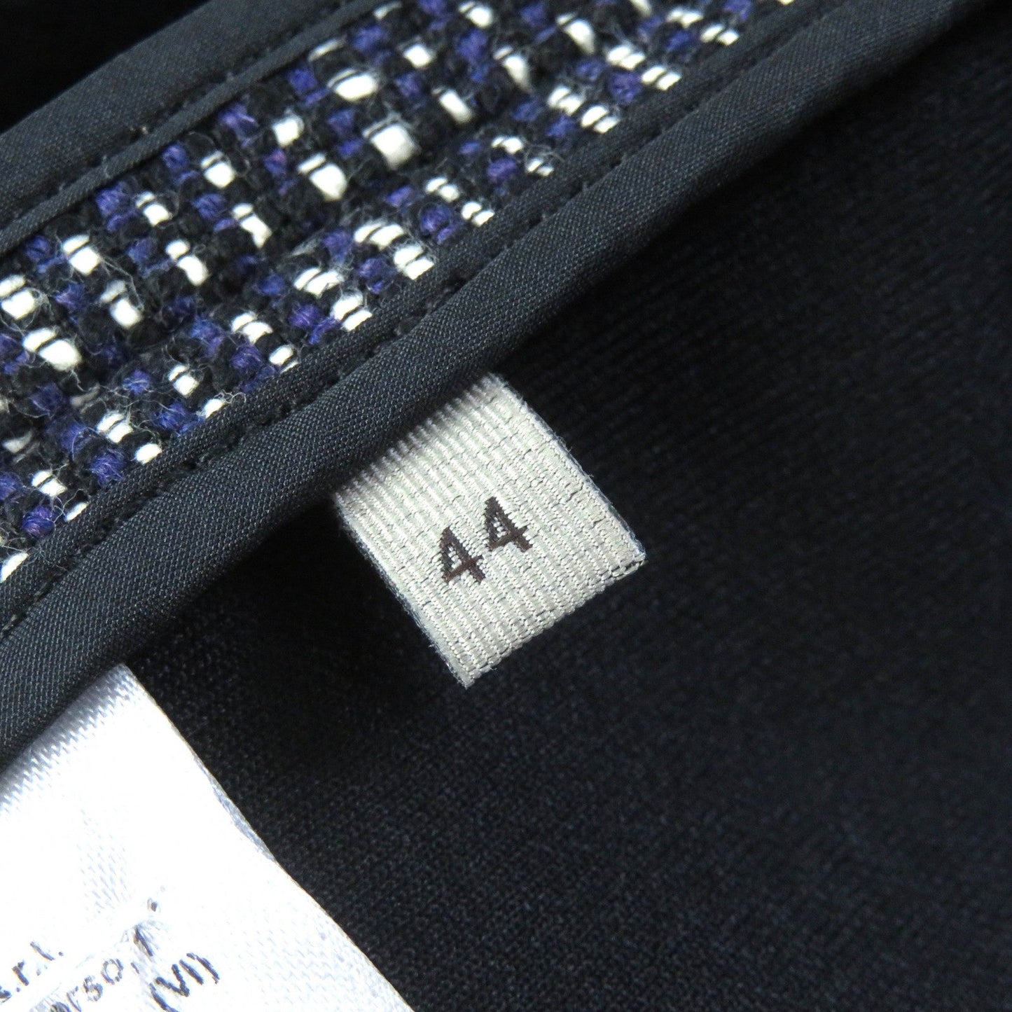 Bottega Veneta Leather Tweed Skirt Navy 44