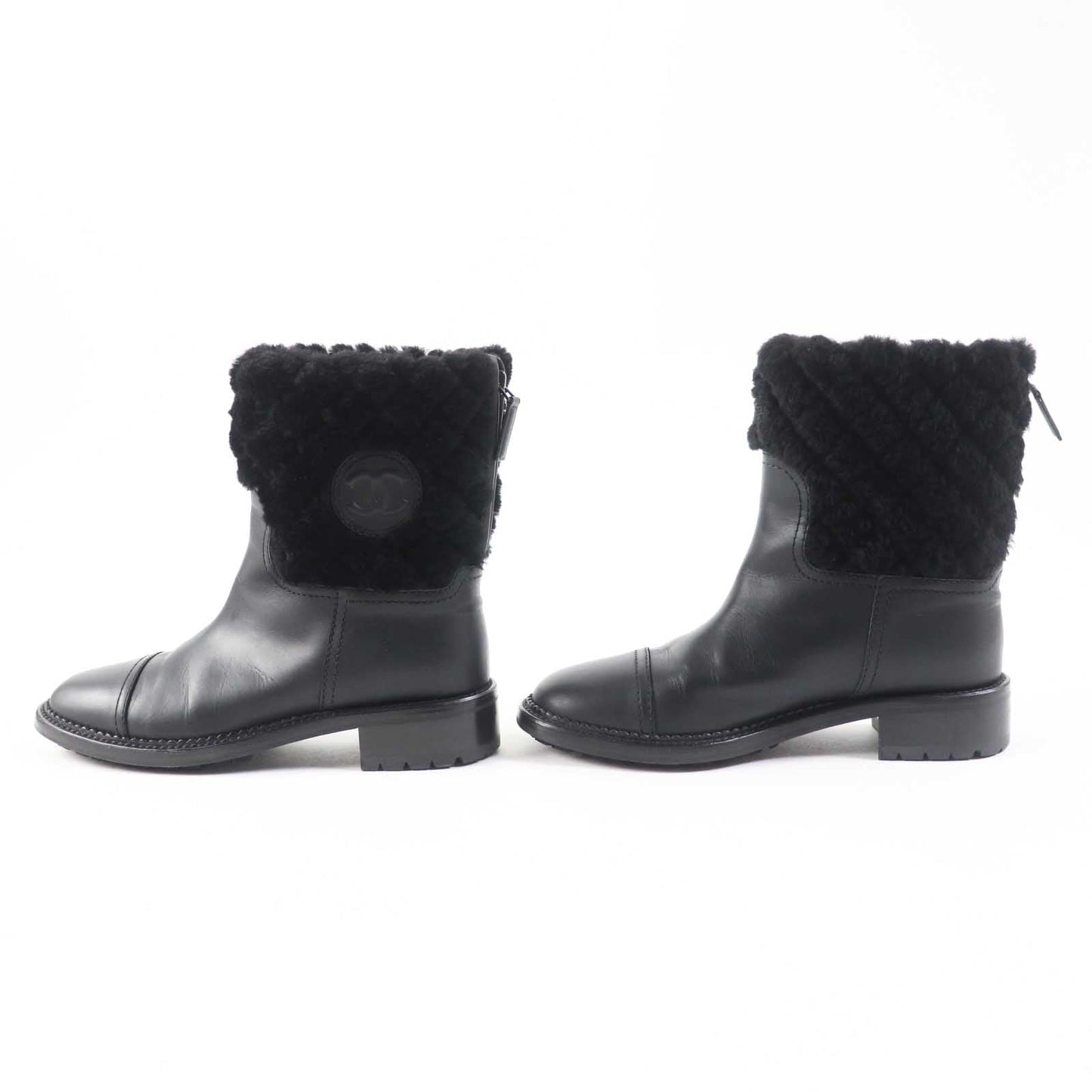 Chanel Matrasse COCO Mark Fur Leather Boots