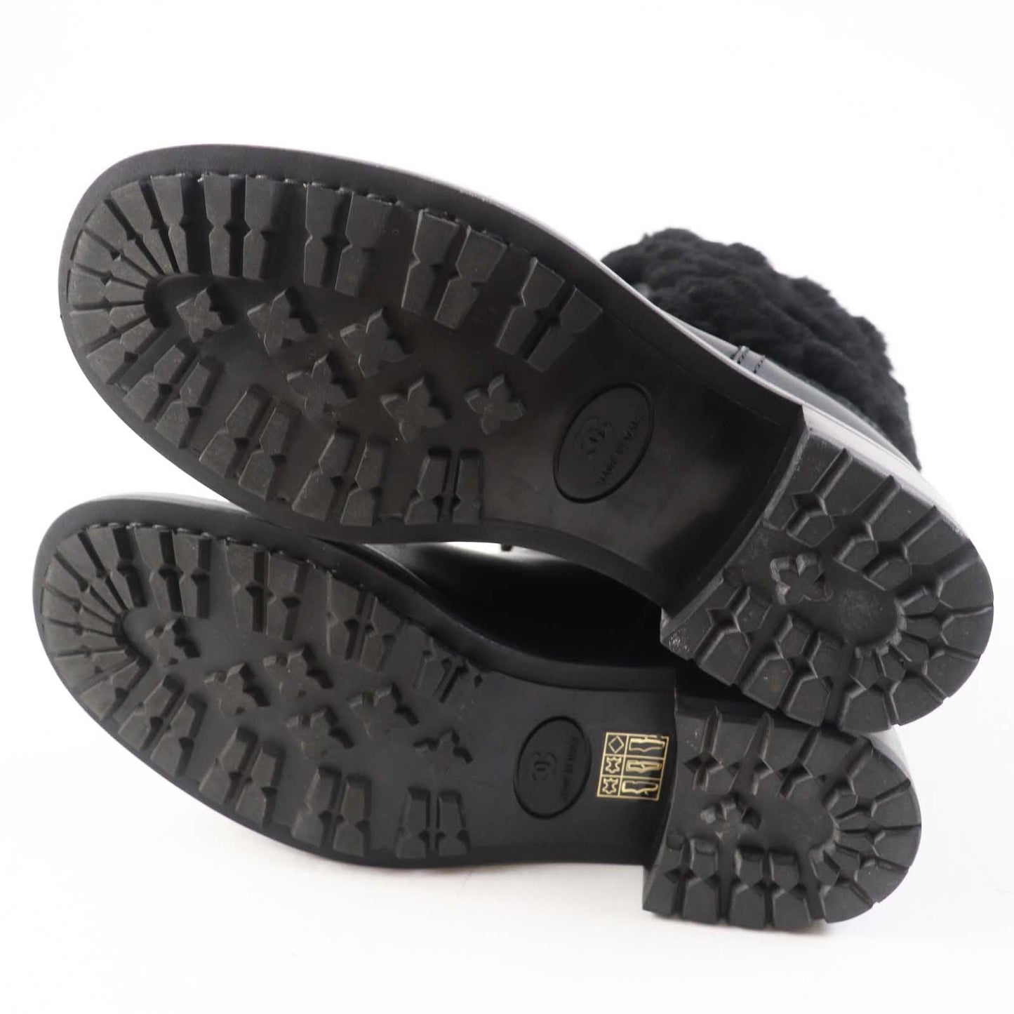 Chanel Matrasse COCO Mark Fur Leather Boots