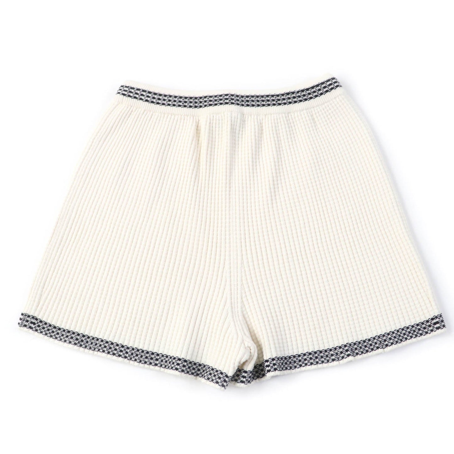 Chanel COCO Mark Silk Knit Shorts Ivory 36