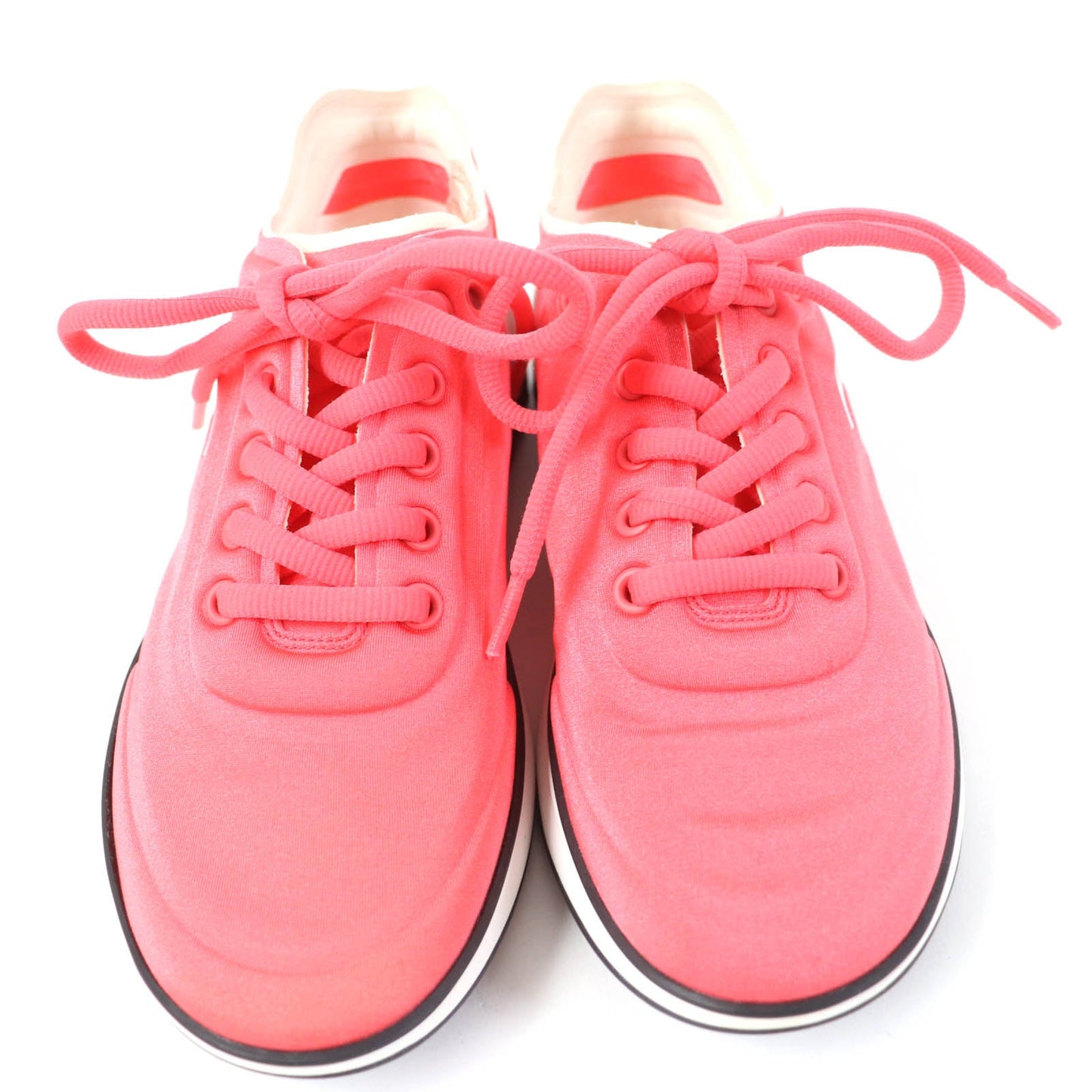 Chanel COCO Mark Lace Up Sneakers Orange