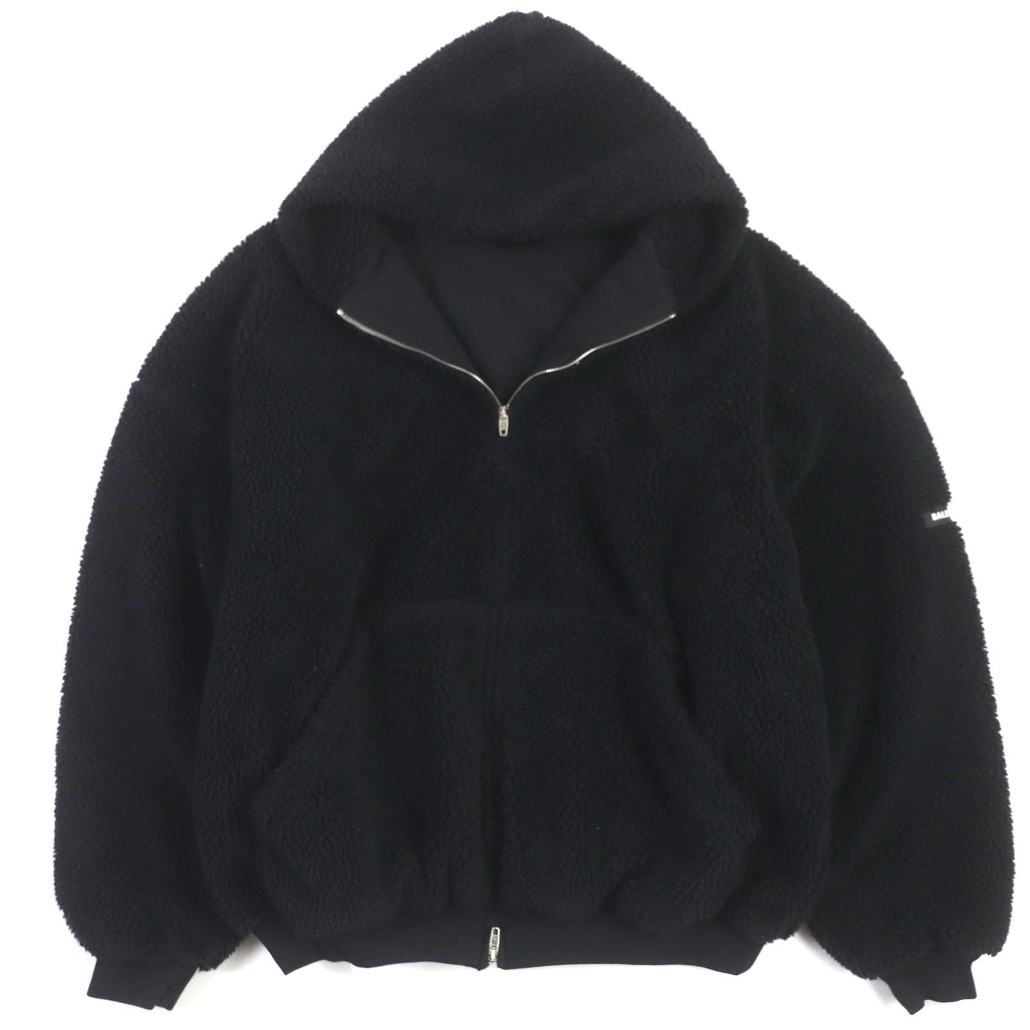 Balenciaga Zip-Up Hoodie Fleece Jacket Black