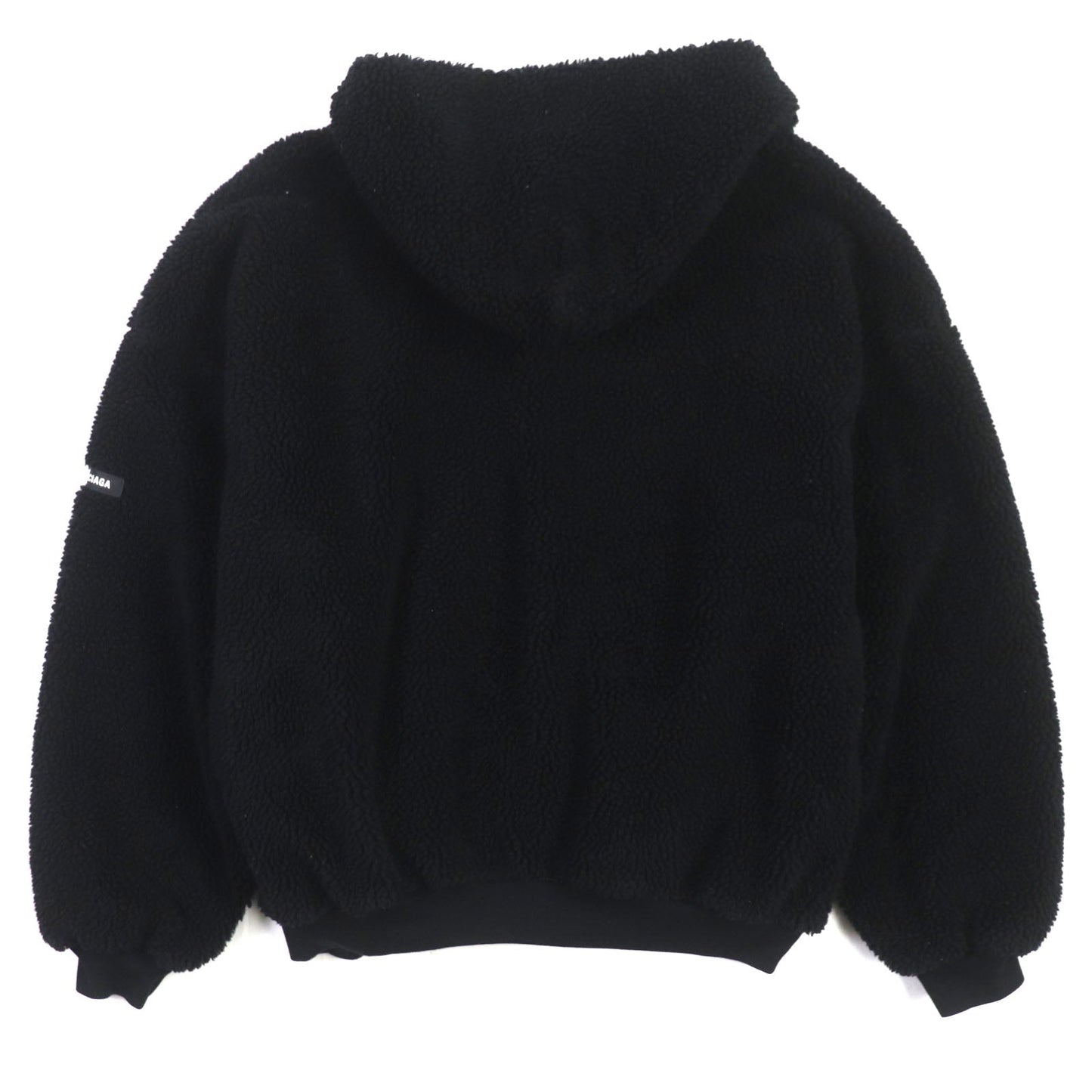 Balenciaga Zip-Up Hoodie Fleece Jacket Black