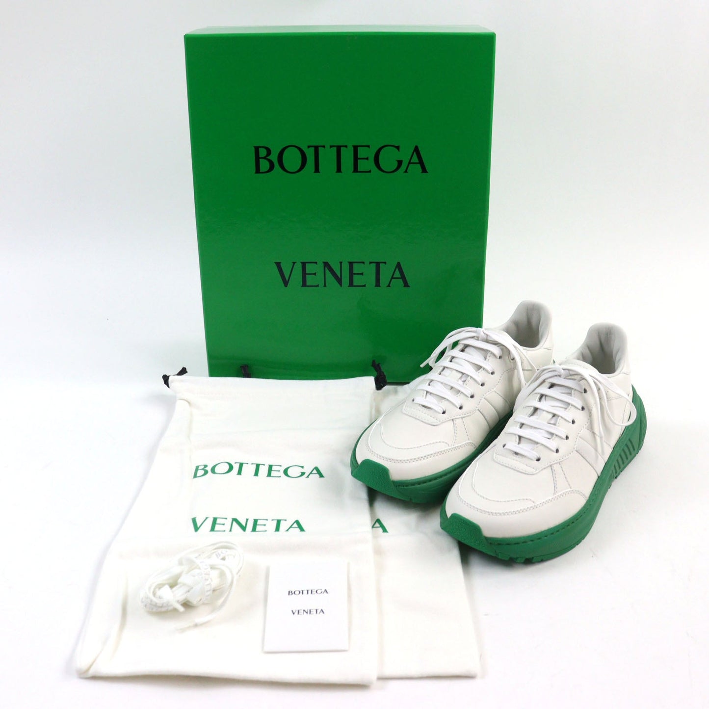 Bottega Veneta Calf Leather Sneakers White Green