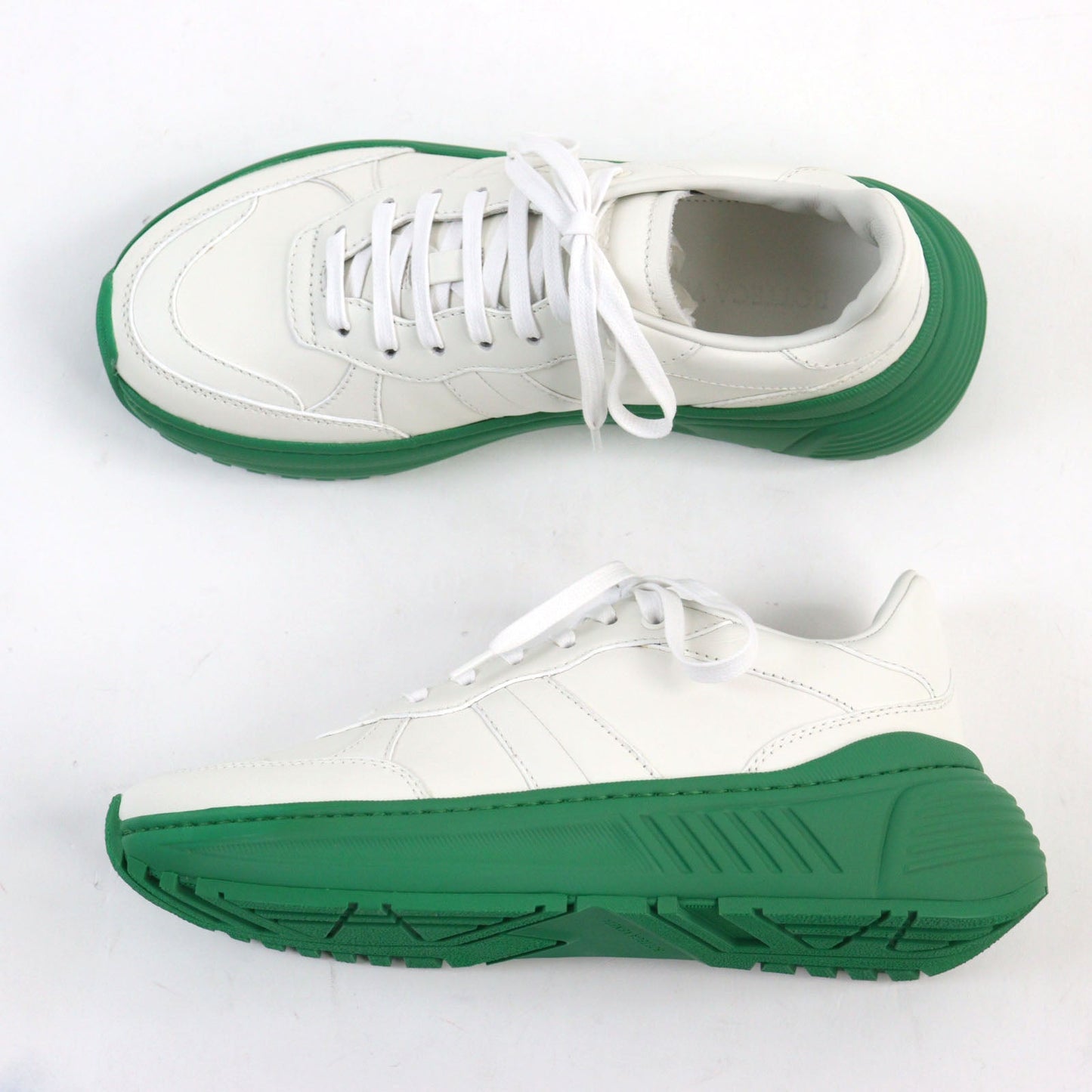 Bottega Veneta Calf Leather Sneakers White Green