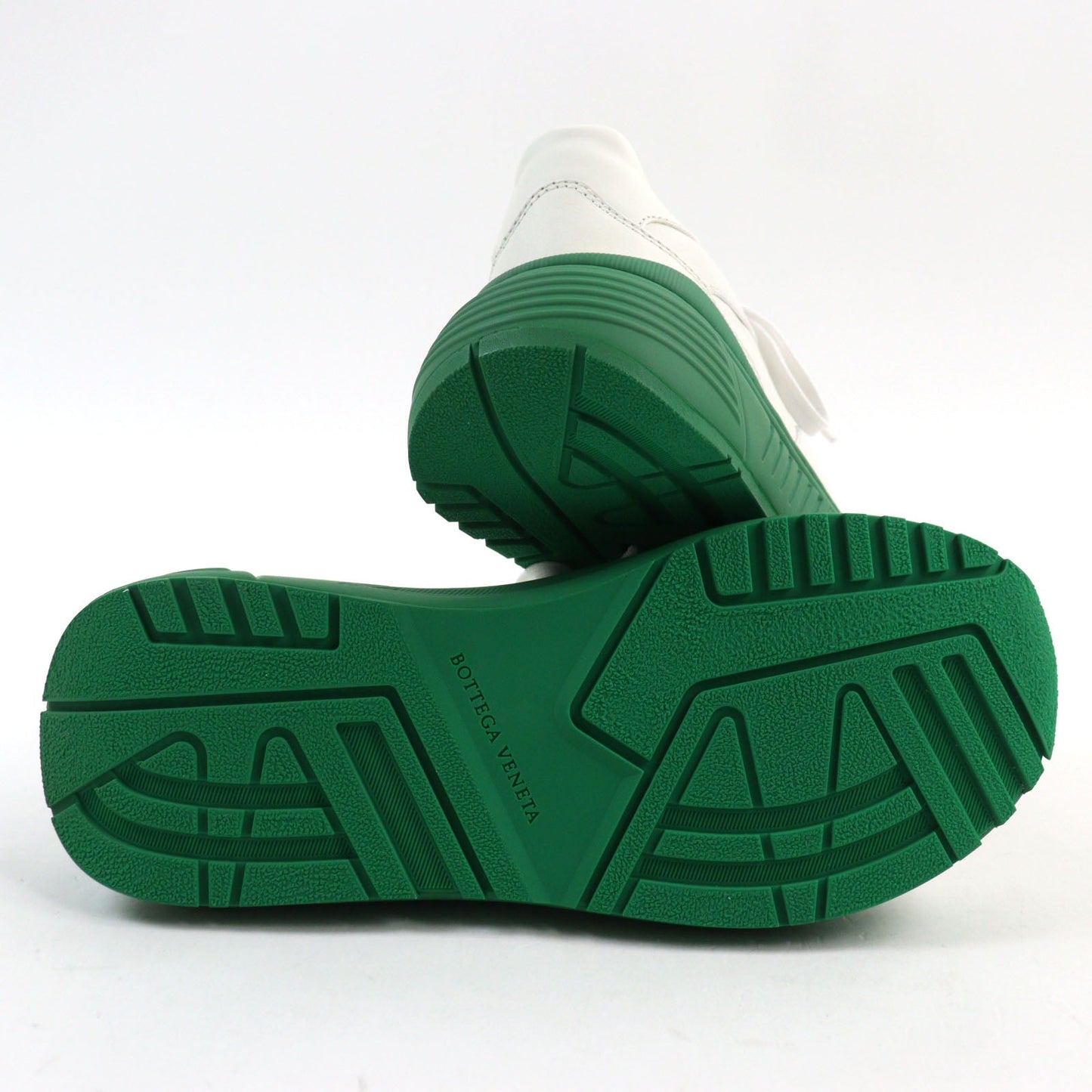 Bottega Veneta Calf Leather Sneakers White Green
