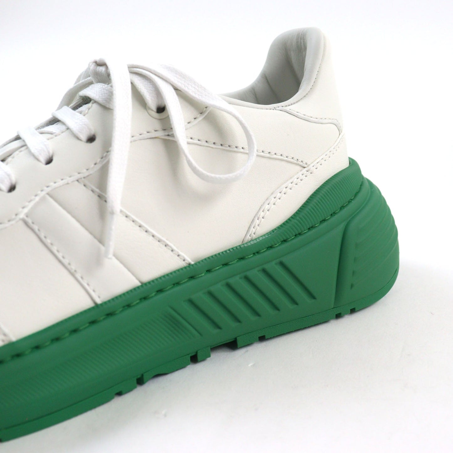 Bottega Veneta Calf Leather Sneakers White Green